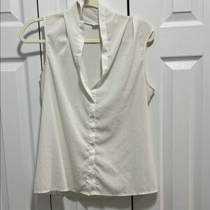 Calvin Klein Cream Sleeveless Blouse
